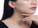 Elegant Ear Cuff with Teal Marquise Moissanite and 925 Silver Finish, Hypoallergenic and V1341-ZY-2Q449W4V-MOISSANITE-PREMIUMS925