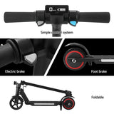 Electric Scooter 130W 16KM/H LED Light Folding Portable Riding Commuter Black ESC-S32-6-BK