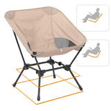 Beige Portable Lightweight Folding Beach Chair - Compact Fishing Chair with Square Legs for Outdoor V888-ELOSUNG46751