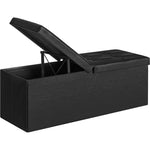 SONGMICS 110cm Folding Storage Ottoman Bench with Flipping Lid Footrest Black V227-8498402106991