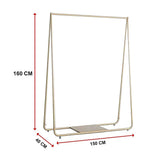 Gold Clothing Retail Shop Commercial Garment Display Rack V63-837021