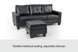 Sarantino Corner Sofa Lounge Couch with Chaise - Black SFA-ASA-JOM-BK