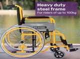 EQUIPMED Kids Paediatric Wheelchair, 100kg Rated, 110-140cm Rider Height, Quick Folding, Adjustable V219-HWCSTNEQK4PA