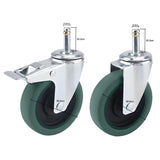 SOGA 4" Heavy Duty Polyurethane Swivel Castor Wheels with 2 Lock Brakes Casters FC1511WHEELSFULLSET