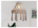 woven cotton rope ceiling lampshade, farmhouse countryside style bedroom living room dining room V1192-AZ-W-13924
