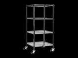 Modular Wire Storage 60x60cm Steel Shelving Black With Wheels For Garage Warehouse Or Kitchen V63-841251