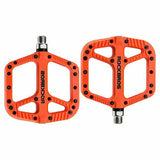 Extra Large MTB Flat Pedal Orange Nylon Composite 208g Stud Pin Grips ORANGE Rockbros V382-ORANGERBPEDAL