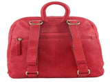 Pierre Cardin Womens Woven Soft Leather Backpack Bag Travel Designer - Red V563-PC-3282-RED