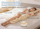 Long Rectangular Leg Pillow for Side Sleeping, Breathable Summer Cushion with Removable Washable V1107-115-33925-BLU-100CM