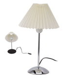 LED Table Lamp Metal Nightstand Bedside Lamp 3 Color with Cloth Pleated Lampshade for Bedroom Living V1294-YM0901-3119230093311