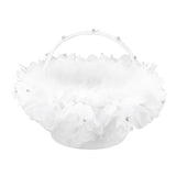 White Flower Girl Basket Petal Beads Decoration Handheld Bridesmaid Scattering Wedding Basket V1294-YM0706-3115230069611