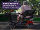 EQUIPMED Electric Mobility Scooter Portable Folding for Elderly Older Adult, SmartRider Black & Red V219-EQMOHC06A