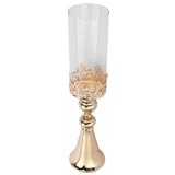Candle Holder Ornament European Style Wrought Iron Glass Candlestick Wedding Decoration GoldL V1294-YM0901-3115200130311