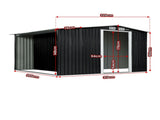 Wallaroo Garden Shed with Semi-Close Storage 6*8FT - Black GSS-BSW-68S-BK