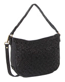 Pierre Cardin Woven Leather Ladies Cross-Body Bag - Black V563-PC-3306-BLACK