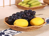 Woven Fruit Basket Bowl, Decorative Rattan Storage Organizer for Kitchen Counter, Sturdy Wicker V1366-AZ2-W-16793
