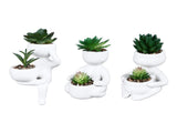 3pcs Simulated Succulent Pot Ceramic Creative Realistic Artificial Succulent Pot for Desktop V1294-YM0901-3115240022411