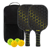 Yellow Pickleball Paddle Set - Premium Fiberglass Surface - Lightweight Honeycomb Core, Cushioned V888-ELOSUNG48957
