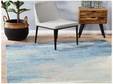City Blue Rug 280 x 190cm - Contemporary Design with Hand-Carved Short Pile V178-69100