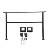 Outdoor Handrails for Steps, 4-5 Step Stair Rail Kit, Black Square Tube with Horizontal Bar, Carbon V952-FGDHGZLSLZFSY0FVPV0