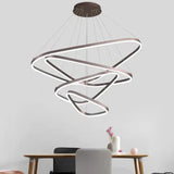 BAMDECOR AD2583 Modern Triangular LED Chandelier V255-BAM-AD2583-4R-GOLD