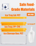 Ice Cube Tray with Lid&Bin, Ice Cube Mold with 56 Cubes, Stackable Ice Trays for Freezer with V1258-DP02-C-1