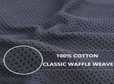 Homaxy Microfiber Waffle Towels Set, 16 x 28 Inch and 12 x 12 Inch and 100% Cotton Waffle V1258-DP02-F-121