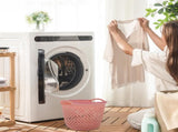 HOOWIFFY 1Pcs Portable Laundry Basket Pink Hollow Laundry Management with Handle PP V1189-WXFWAL-20260326-02411
