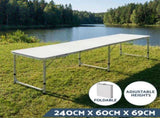 Weisshorn 7pc Camping Table Chair Set Outdoor Folding Aluminium Portable Picnic CAMP-MOON-BKX6-MDF-240