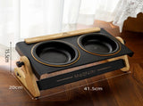 Black Elevated Adjustable Double Ceramic Bowls Pet Diner - Ergonomic 270&deg Tilt Controlled V888-ELOSUNG45815
