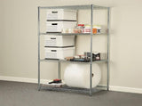 Modular Wire Storage 120x60cm Steel Shelving Chrome With Fixed Legs For Garage Warehouse Or Kitchen V63-841321