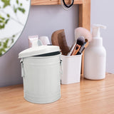 Stylish Iron Desktop Garbage Bin, White, Odor-Preventing and Versatile V1370-AZ4-08903
