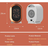 1200W ceramic PTC electric fan heater, two temperature settings, overheat protection, rapid heating, V1188-MS-227-2614
