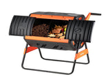 Compost Tumbler, 200L Dual Chamber Outdoor Tumbling Composter with 2 Sliding Doors and Aeration V952-FGXDFJDGL53GHS2TI001V0