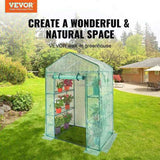 Walk-in Green House, 4.6 x 2.4 x 6.7 ft Greenhouse with Shelves, Set Up in Minutes, High Strength PE V952-ZXJZWSFMTCGLSKFP5V0