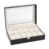 12 Soft Pillow Watch Box Jewelry Display Storage Organizer Box Case Black V1294-YM0722-JY01726-01