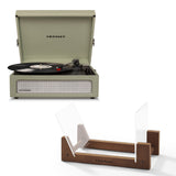 Crosley Voyager Bluetooth Portable Turntable - Sage + Bundled Crosley Record Storage Display Stand V398-CR8017BSS-SA4