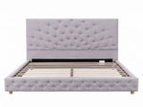 Artiss Double Bed Frame with Tufted Headboard and Plywood Slats Grey BFRAME-G-KOLA-D-GY-ABC