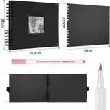 80 Pages Photo Album 160 Photos, DIY Scrapbook with PU Leather Cover, Replaceable Inner Pages V1237-ZY-917-023