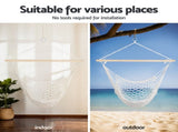 Gardeon Hammock Hanging Chair with Heavy Duty Steel Stand HM-CHAIR-MES-CREAM-A