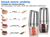 Salt and Pepper Grinder Electric Gravity Grinder, Refillable Automatic One-Hand Operated Mill Set V1192-AZ-W-13157