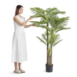 VEVOR Artificial Gold Cane Palm Tree, 2m Tall Faux Plant, PE Material & Anti-Tip Tilt Protection V952-RZRDZW65FT1JI8DP4V0