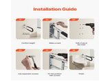 Toilet Safety Rail, 76.5 cm U-Shaped Handicap Bar, Foldable Senior Safety Pole, Flip Up Toilet V952-CSFSWZTKFZ305ODGSV0