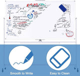 CARLA HOME Double-Sided Magnetic Whiteboard 120x90cm with Wheels, Reversible Design for School, LSB-36222