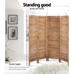 Artiss 8 Panel Room Divider Screen 326x170cm Louver Oak RD-B-0539-8P-BR