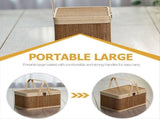 Bamboo Basket Natural -Friendly Woven Basket Bamboo Picnic Basket with Lid Handheld Snacks Bread V1369-AZ3-W-12737