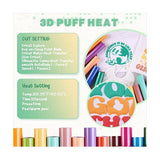 Vinyl Heat Transfer - 18 Sheets 12 X 10Inches 3D Puff HTV Heat Transfer Vinyl for y13519 V1366-AZ2-W-15657