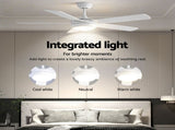 Devanti 52'' Ceiling Fan 5 Blades DC Motor w/Light w/Remote White CF-C-52-5B-986-WH