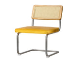 Artiss Dining Chairs Set of 2 Velvet Rattan Cantilever Yellow DINING-B-C01-VEL-YEX2