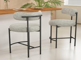 Sleek White Quartz Metal Boucle Elsa Bar Stools V264-DNC-417B-MCR-02-1
